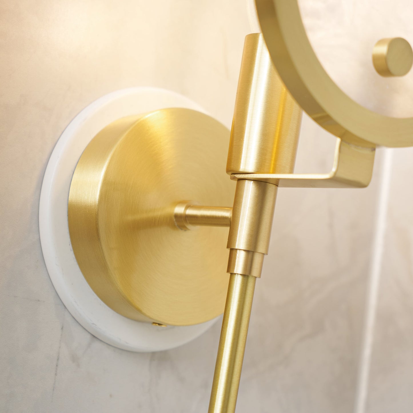 Crescent-Cradle Alabaster Globe Wall Sconce – Dimmable, view 38