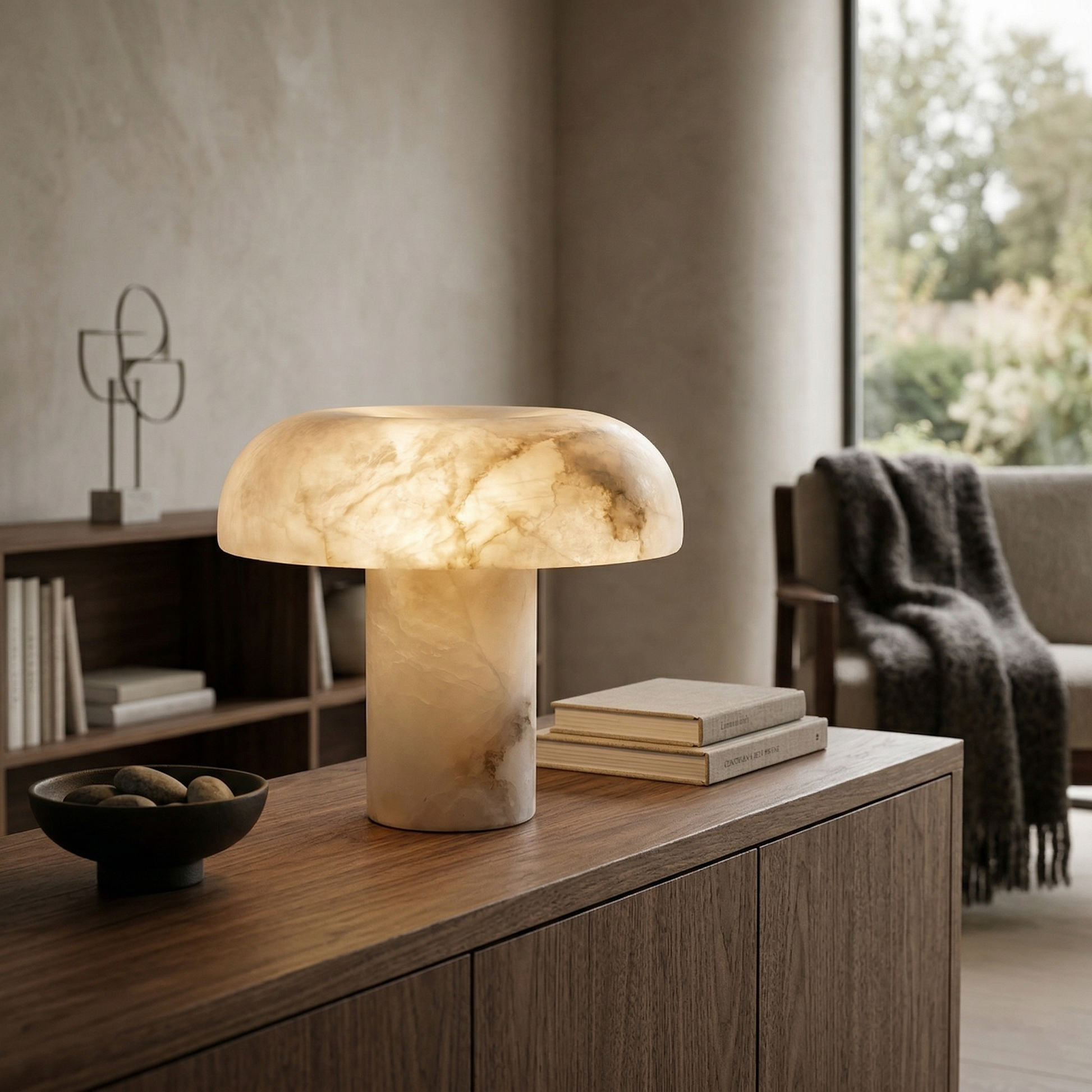 Mushroom Type Alabaster Table Lamp, view 5
