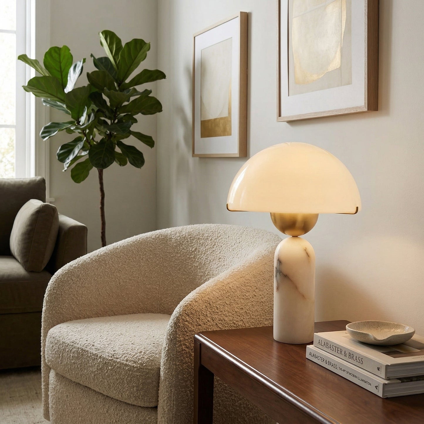 Peono Alabaster Table Lamp – Dimmable, view 8