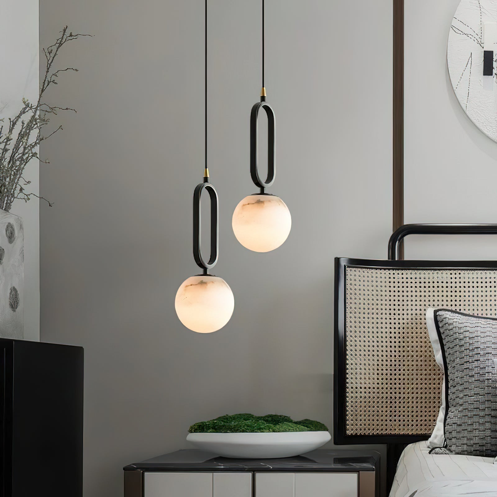 Alabaster Ball Pendant Lamp, view 6