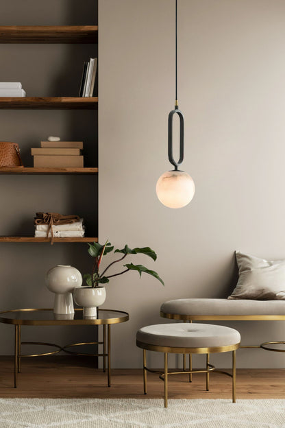 Alabaster Ball Pendant Lamp, view 7