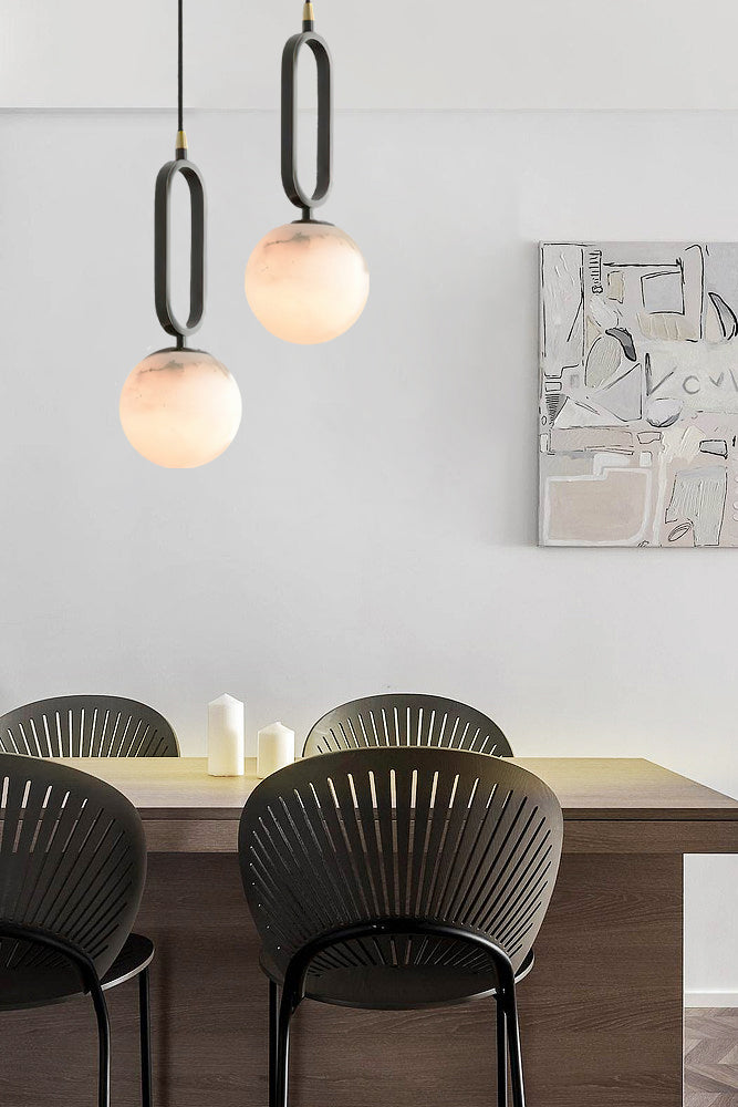 Alabaster Ball Pendant Lamp, view 8