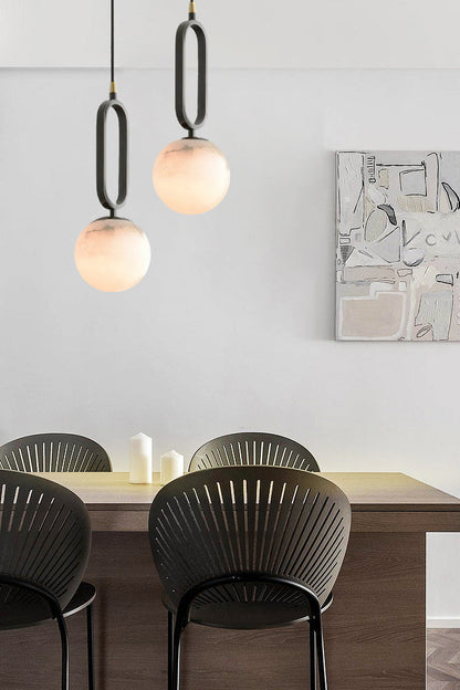 Alabaster Ball Pendant Lamp, view 8