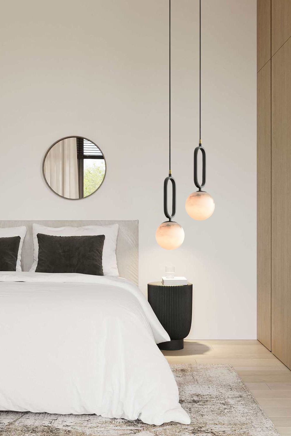Alabaster Ball Pendant Lamp, view 9