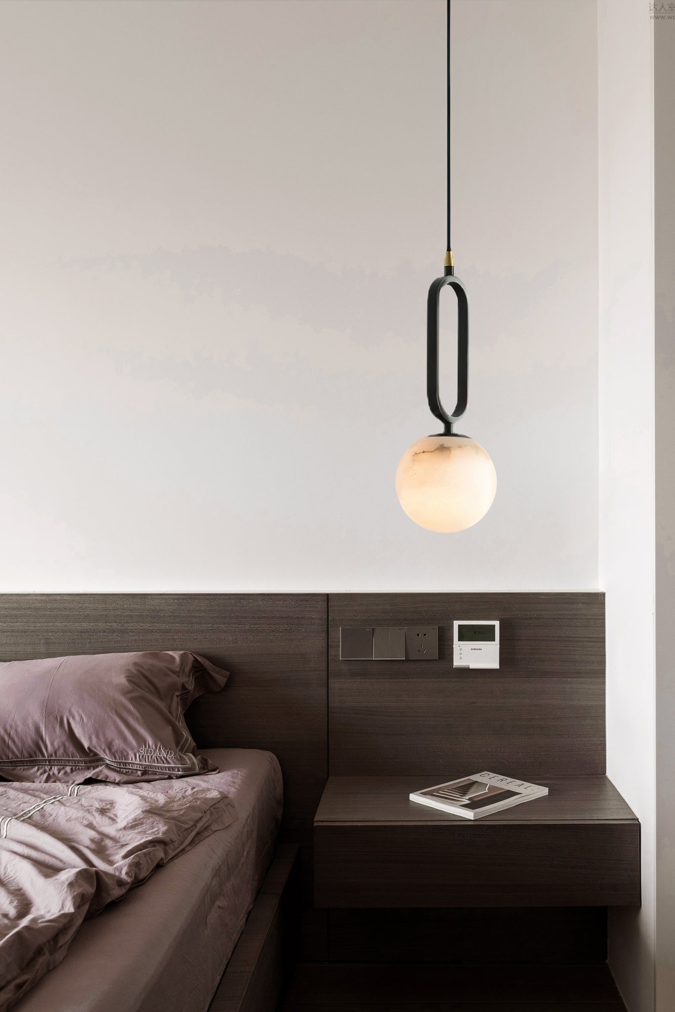 Alabaster Ball Pendant Lamp, view 11