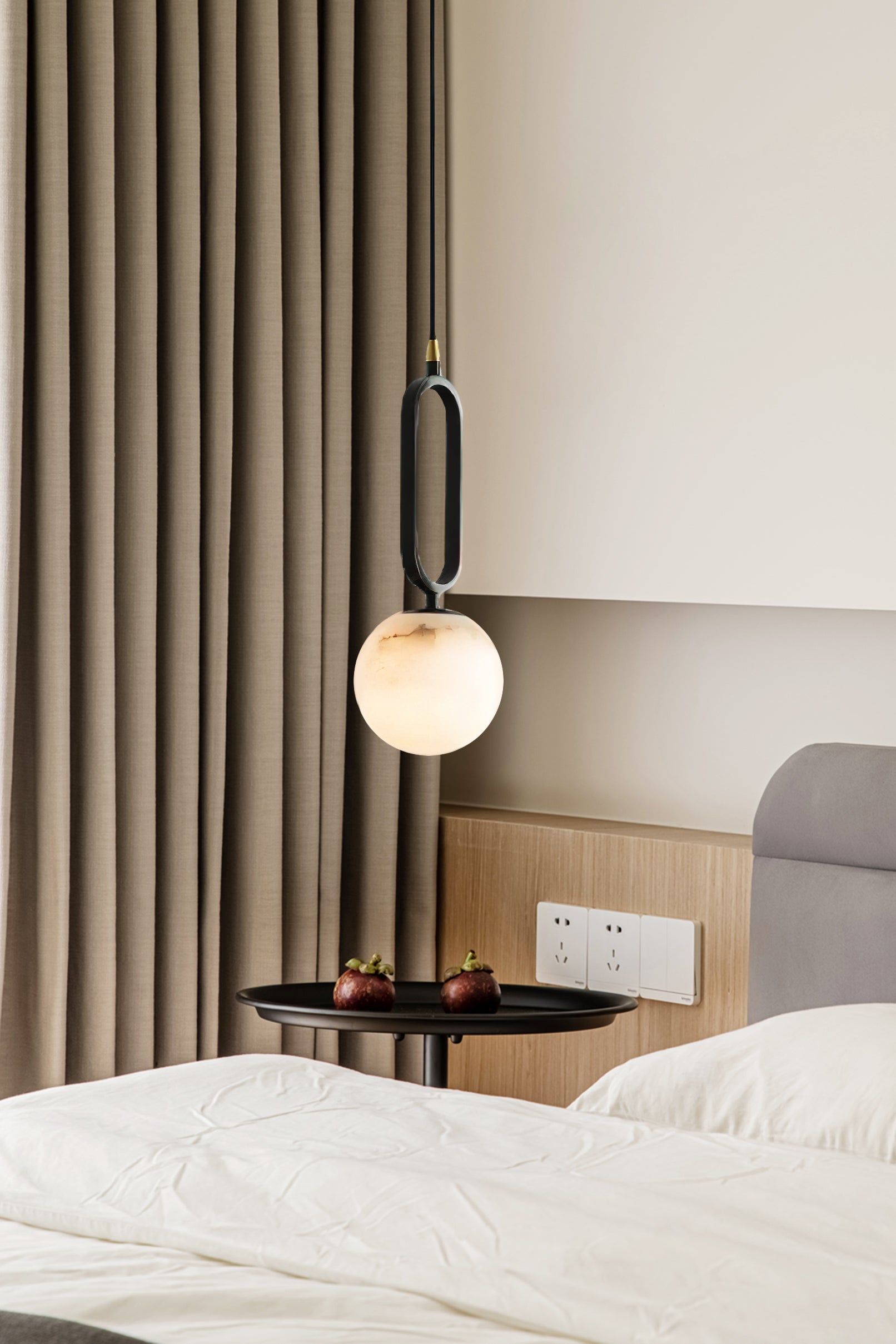 Alabaster Ball Pendant Lamp, view 12