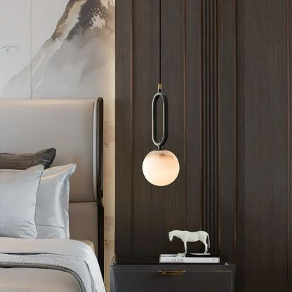 Alabaster Ball Pendant Lamp, view 4