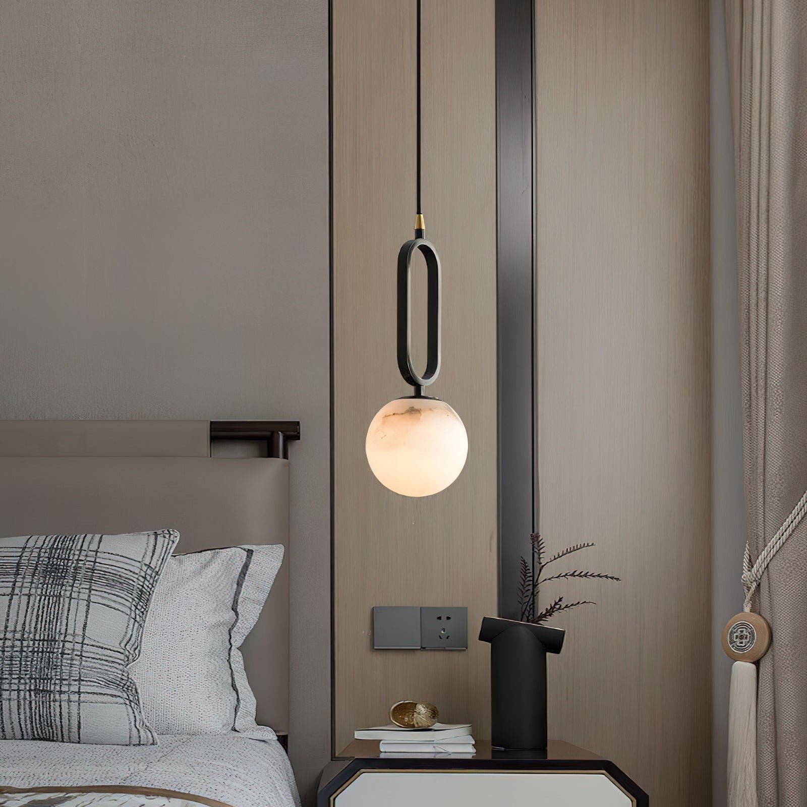 Alabaster Ball Pendant Lamp, view 5
