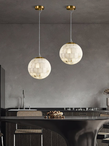 Alabaster Ball Pendant Light, view 9