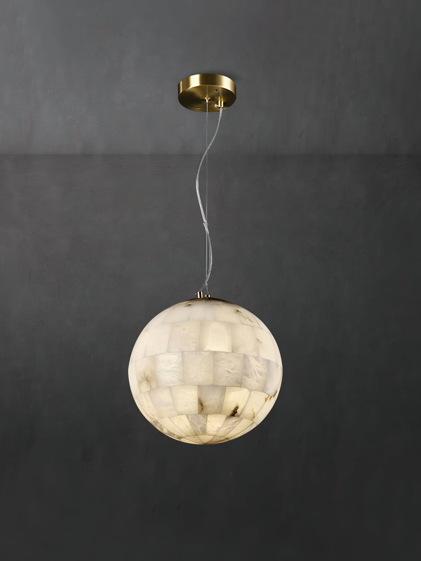 Alabaster Ball Pendant Light, view 10