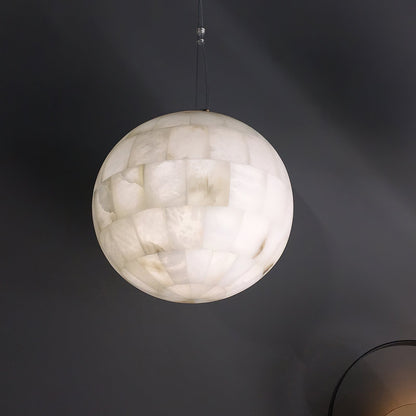 Alabaster Ball Pendant Light, detail