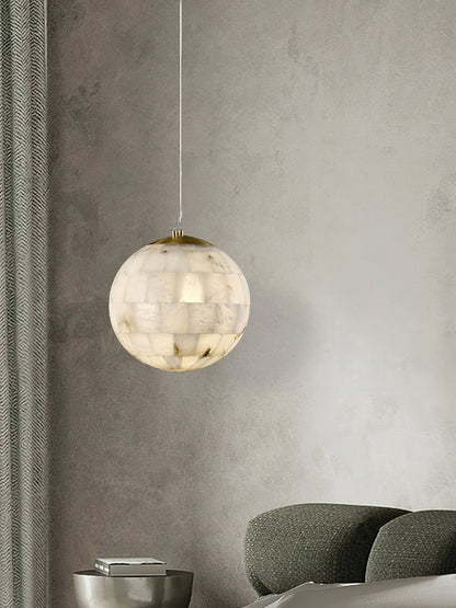 Alabaster Ball Pendant Light, view 7