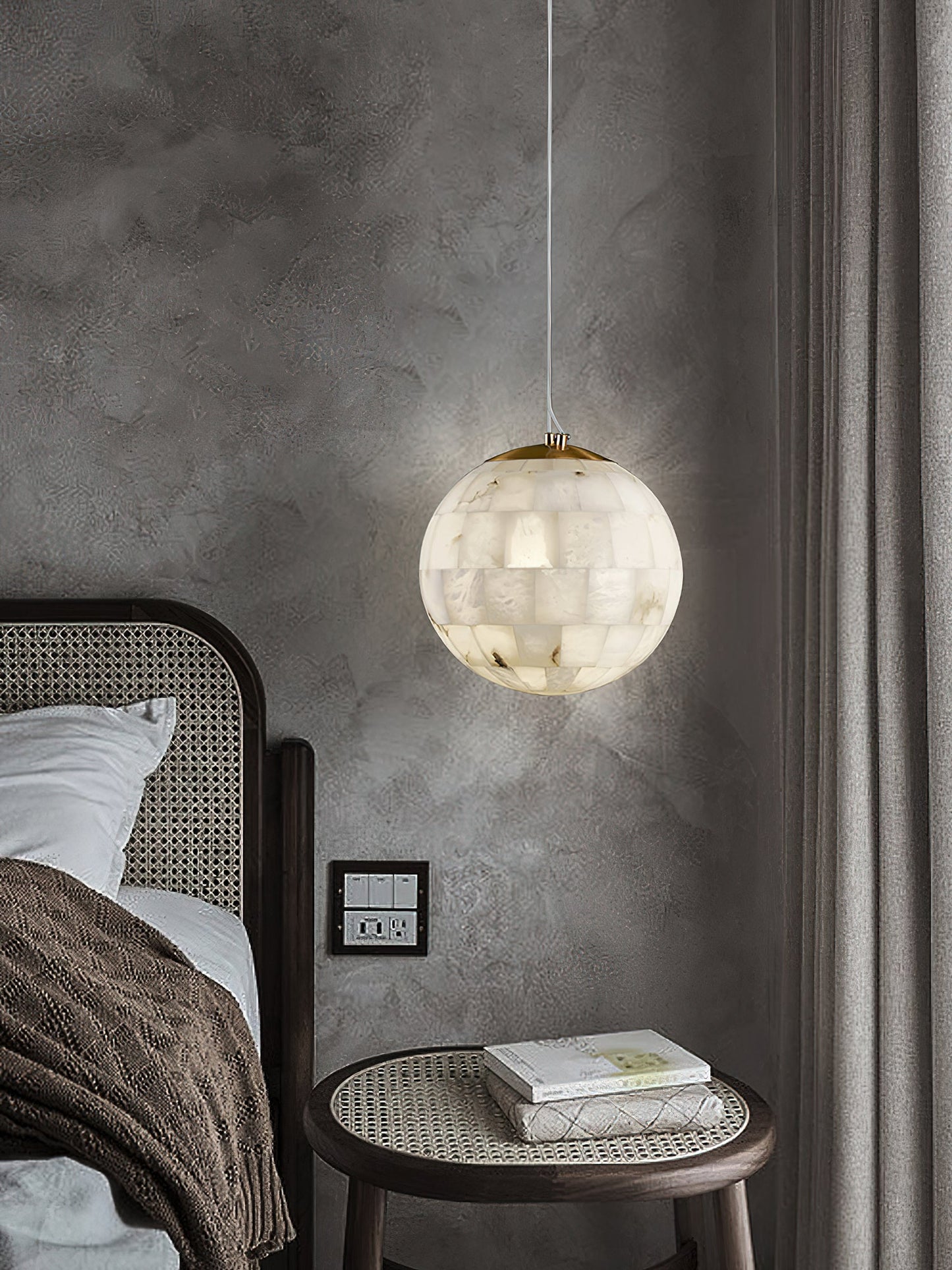 Alabaster Ball Pendant Light, view 8
