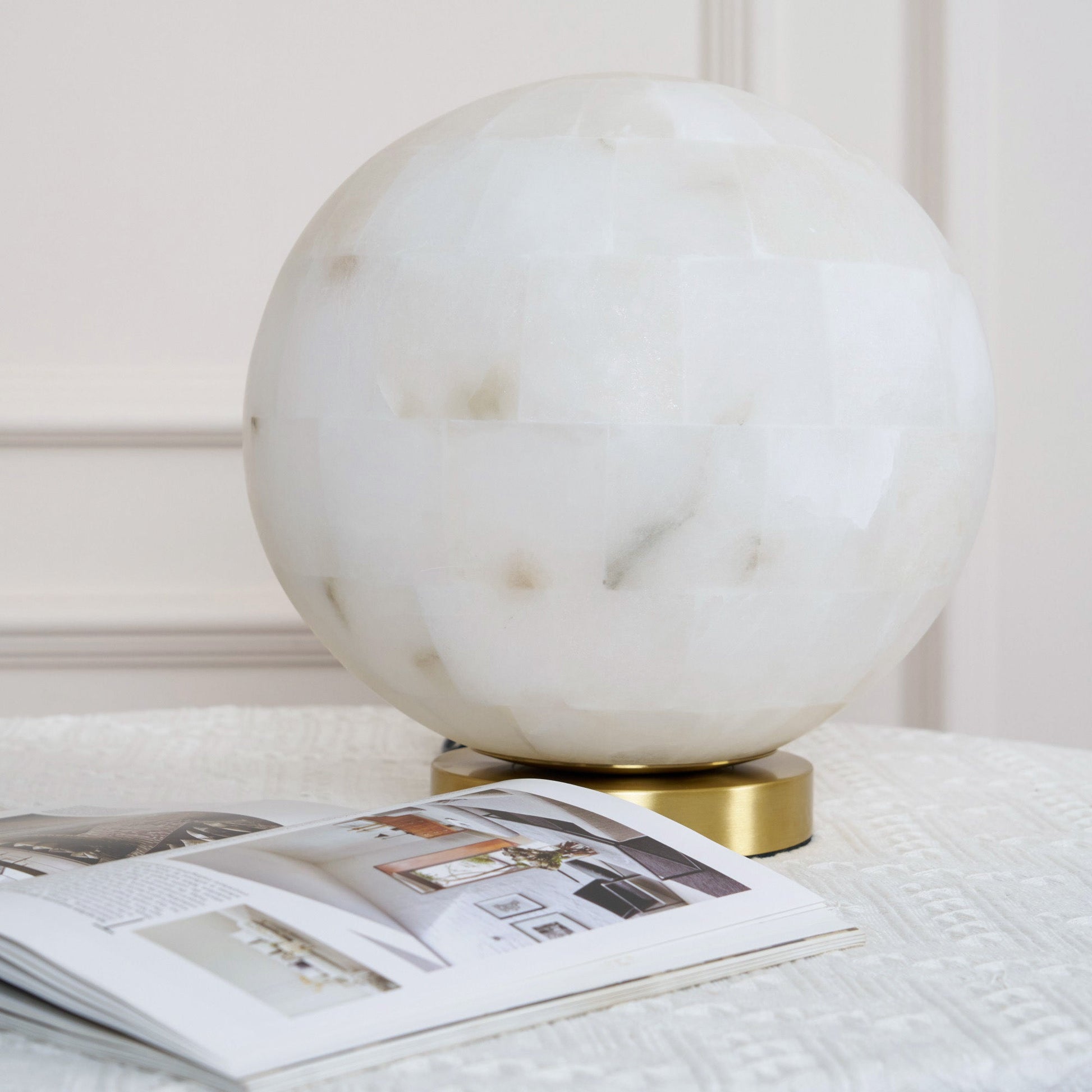 Alabaster Ball Table Lamp, view 4
