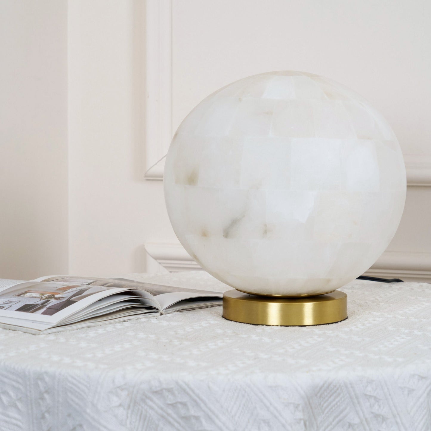 Alabaster Ball Table Lamp, view 8