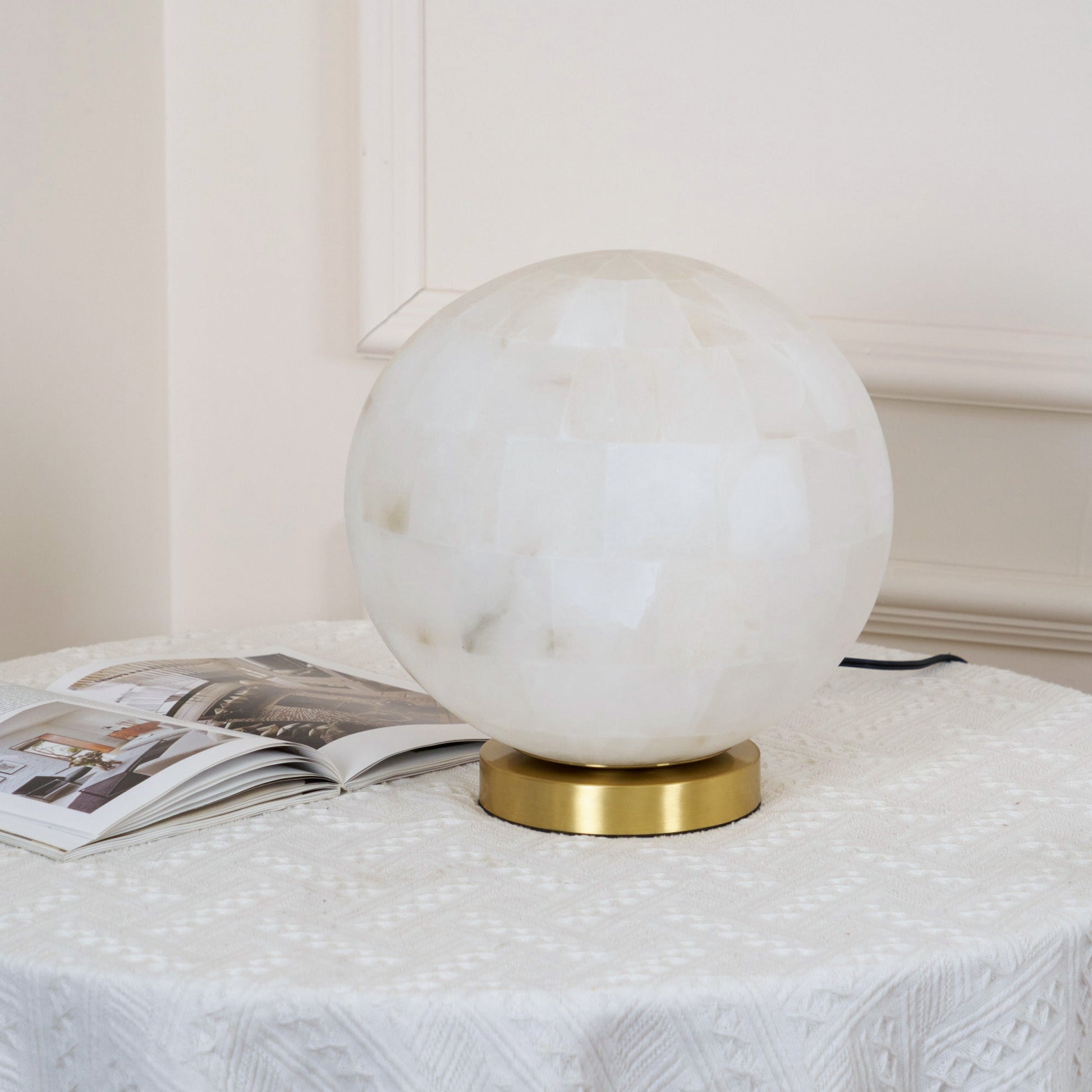 Alabaster Ball Table Lamp, view 10