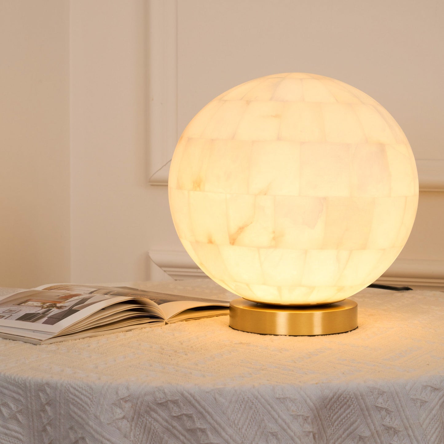 Alabaster Ball Table Lamp, view 6