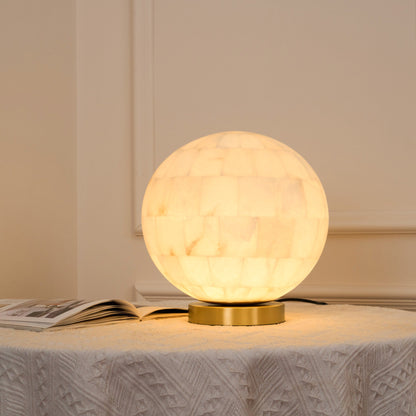 Alabaster Ball Table Lamp, detail