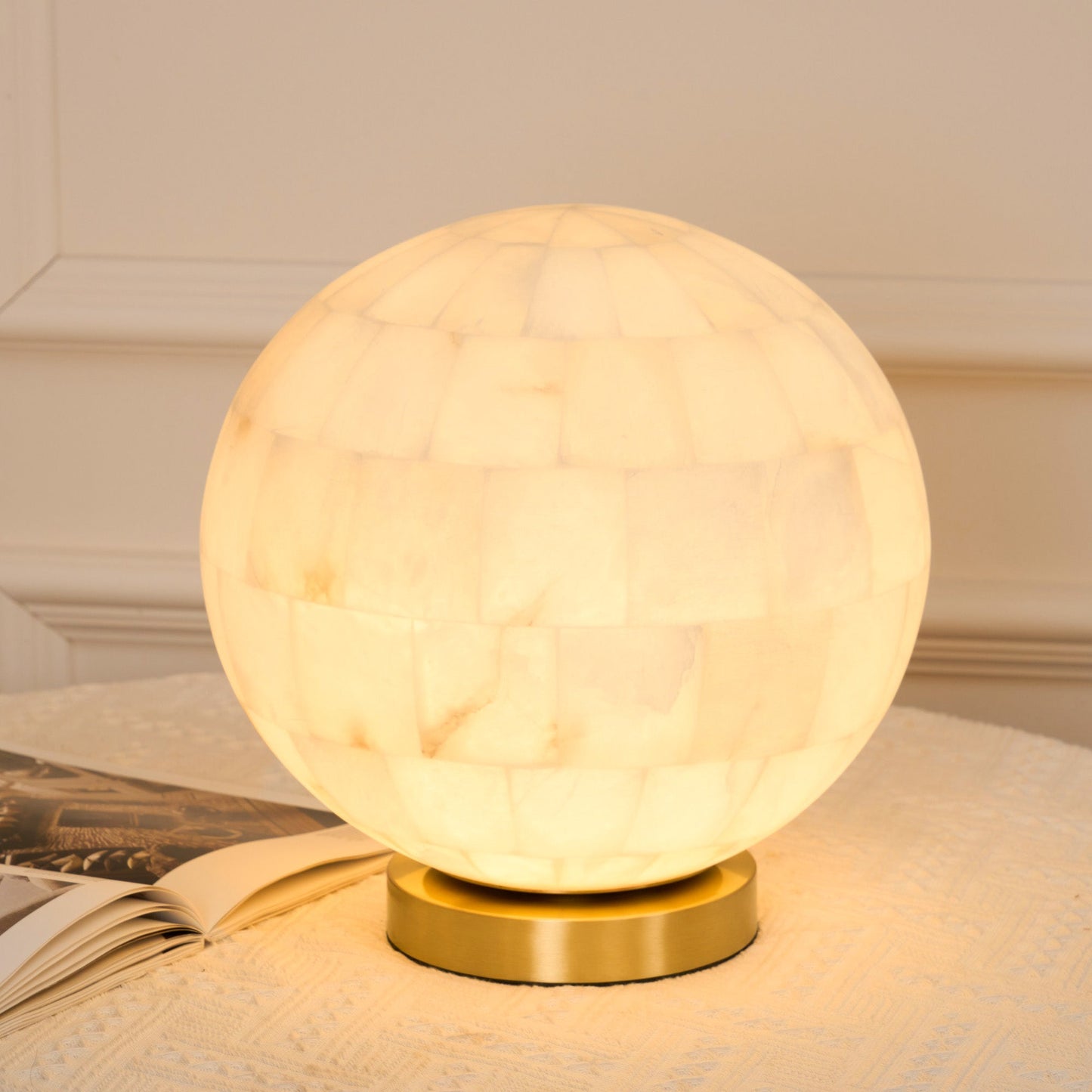 Alabaster Ball Table Lamp, view 9