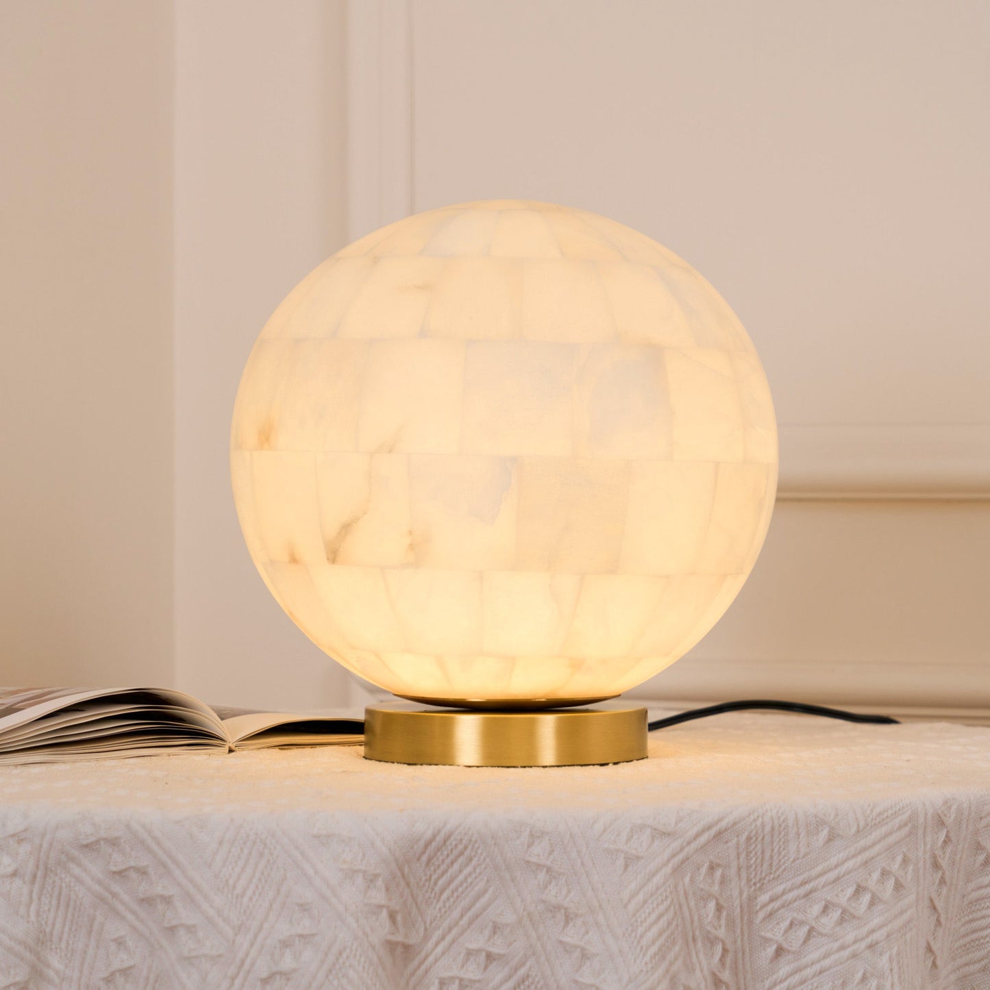 Alabaster Ball Table Lamp, view 5