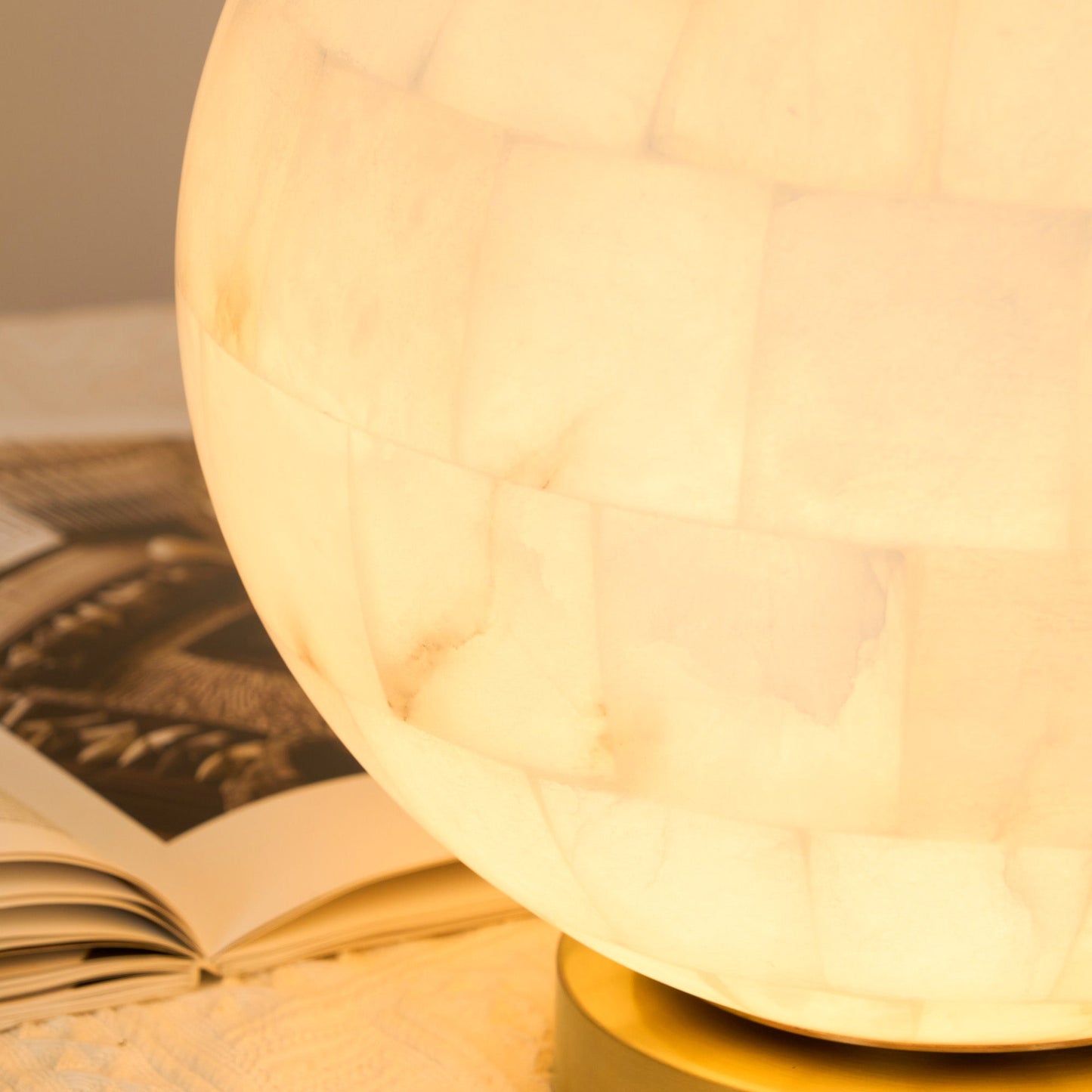 Alabaster Ball Table Lamp, view 11