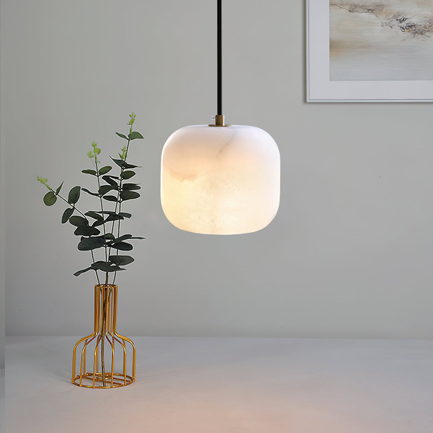 Alabaster Bedside Pendant Light, view 4