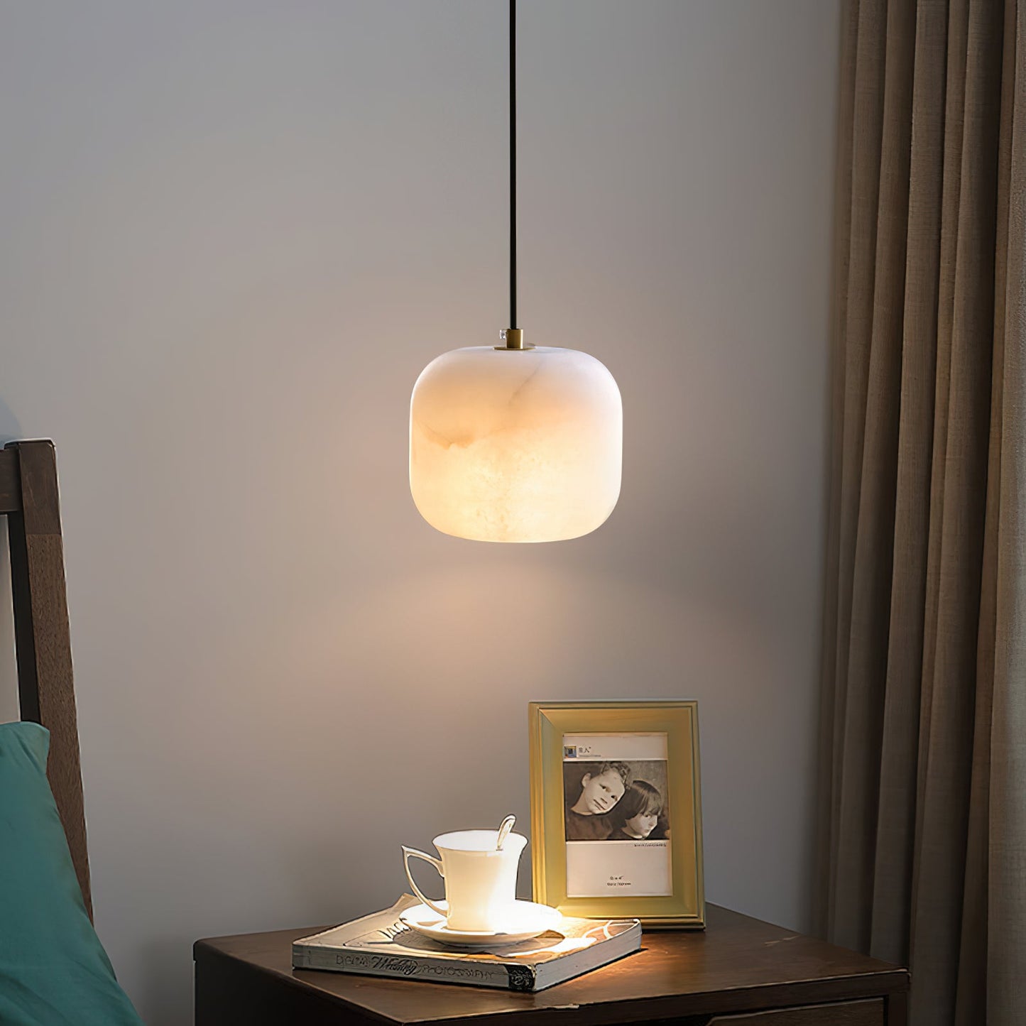 Alabaster Bedside Pendant Light, view 13