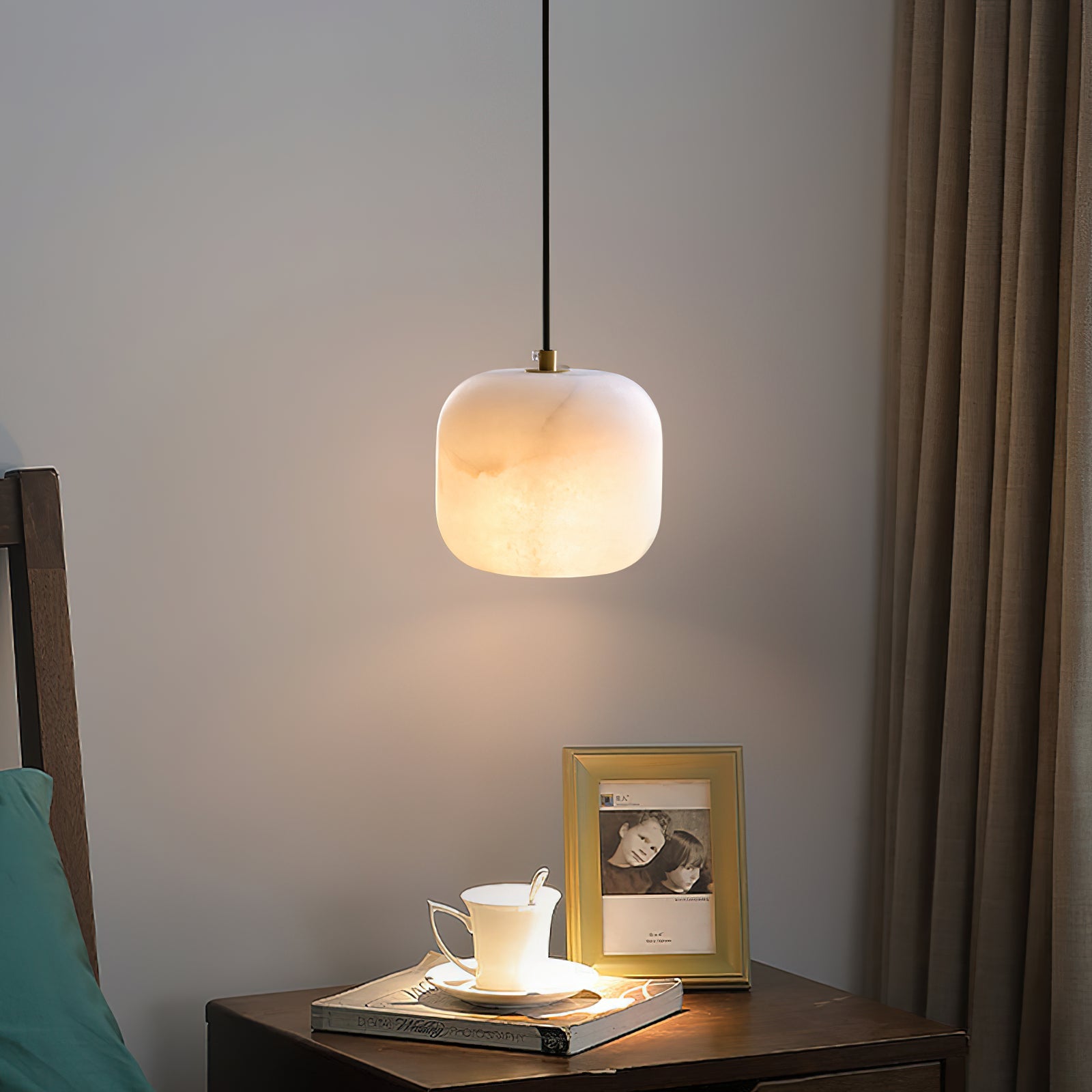 Alabaster Bedside Pendant Light, view 13