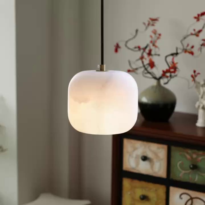 Alabaster Bedside Pendant Light, detail