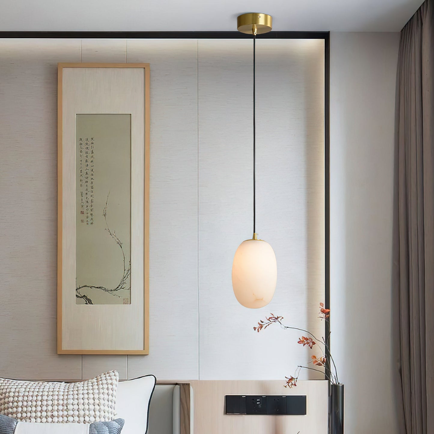 Alabaster Bedside Pendant Light, view 7