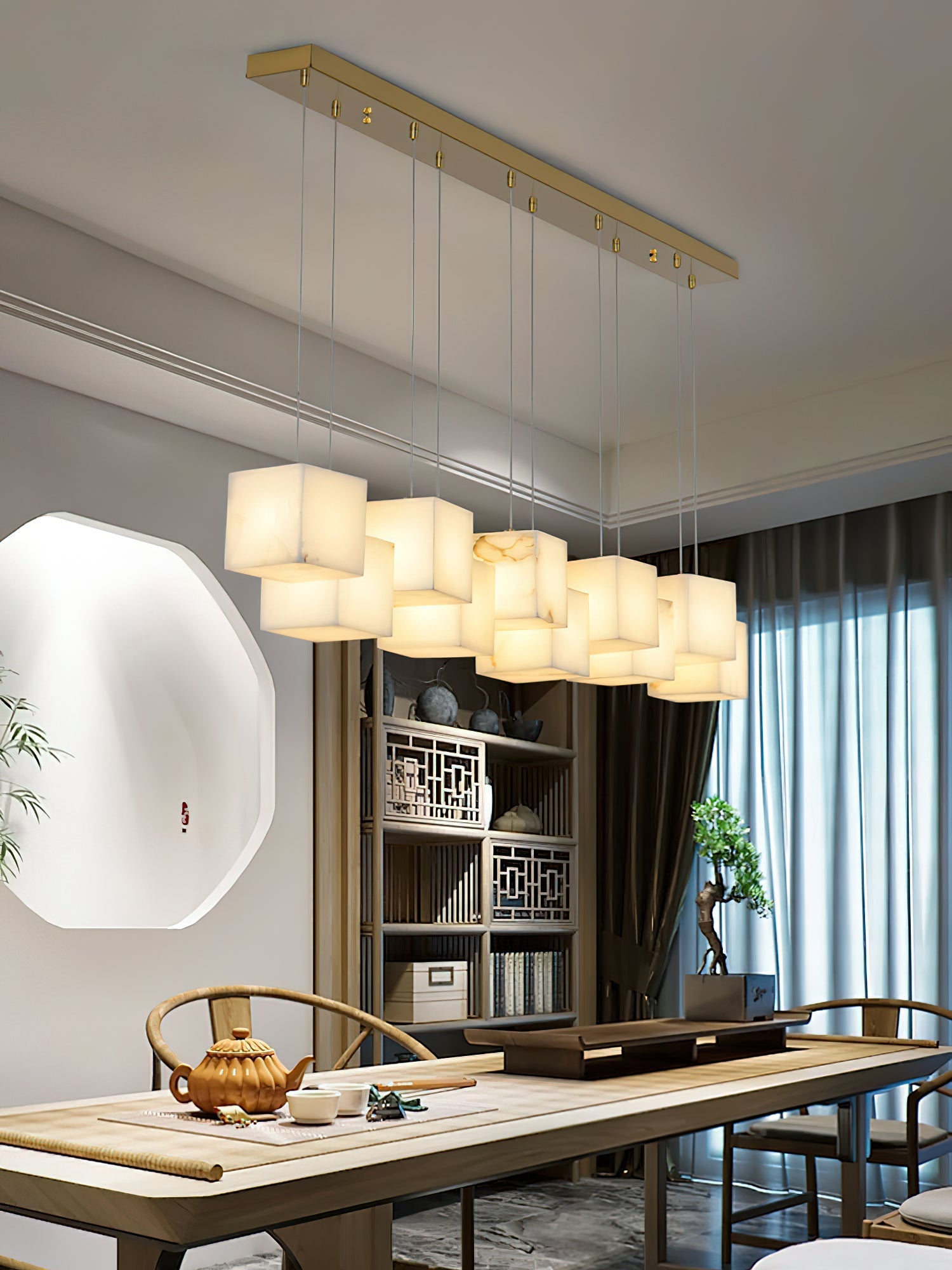 Alabaster Box Linear Chandelier, view 11