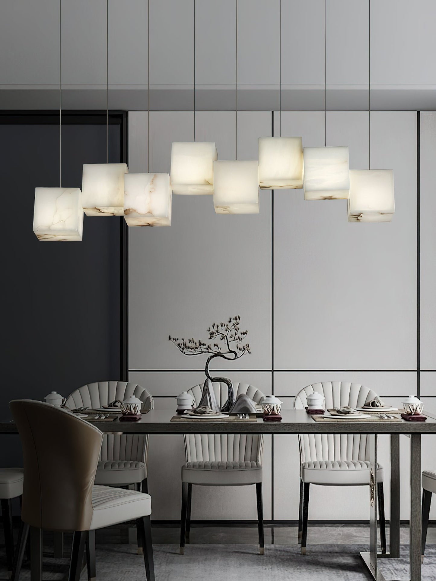 Alabaster Box Linear Chandelier, view 13