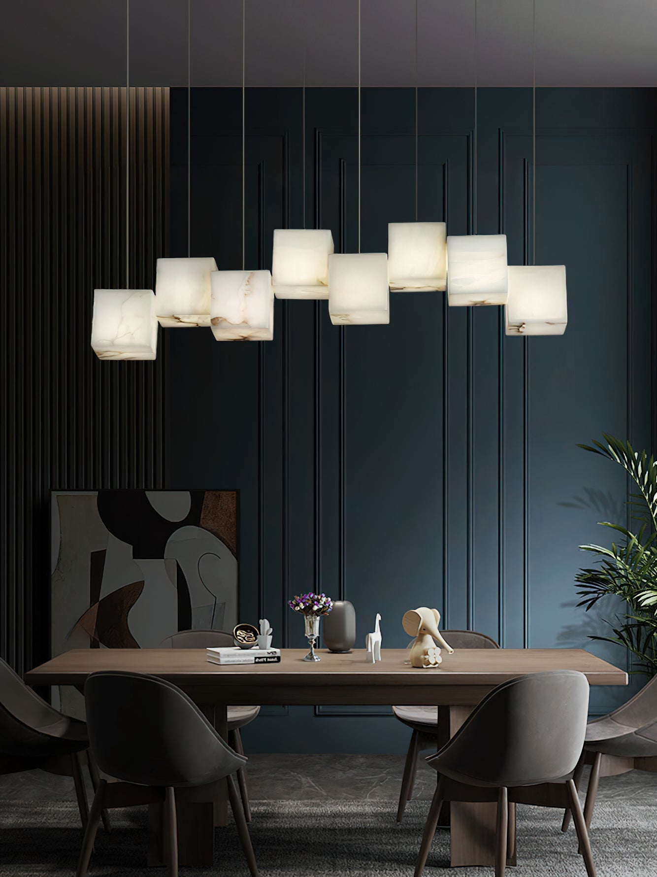 Alabaster Box Linear Chandelier, view 17