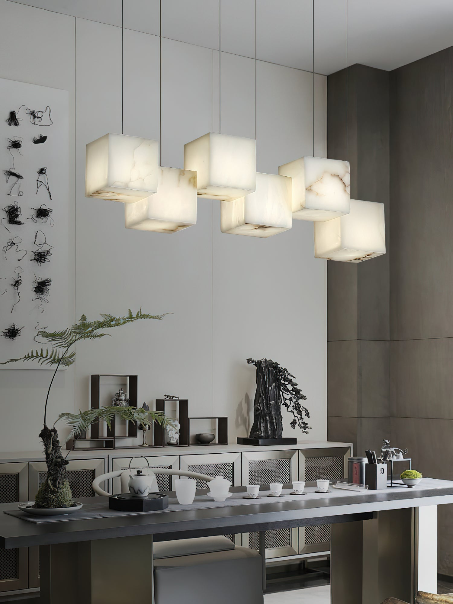 Alabaster Box Linear Chandelier, view 18