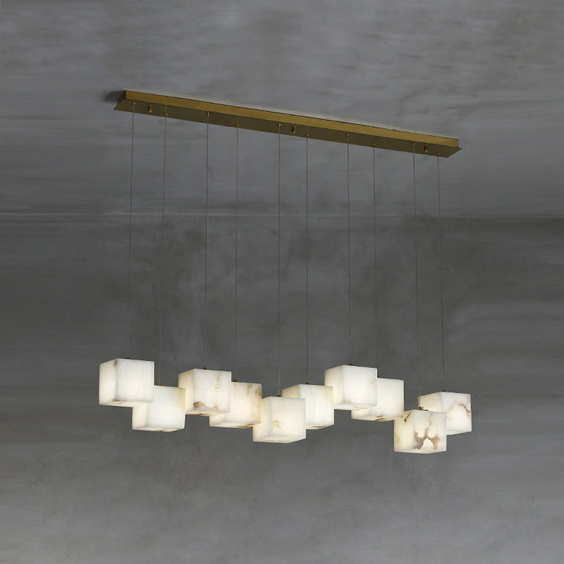 Alabaster Box Linear Chandelier, detail