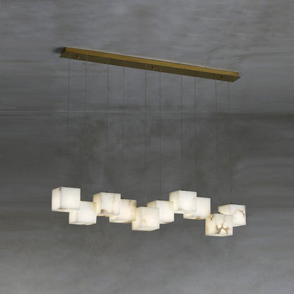 Alabaster Box Linear Chandelier, detail