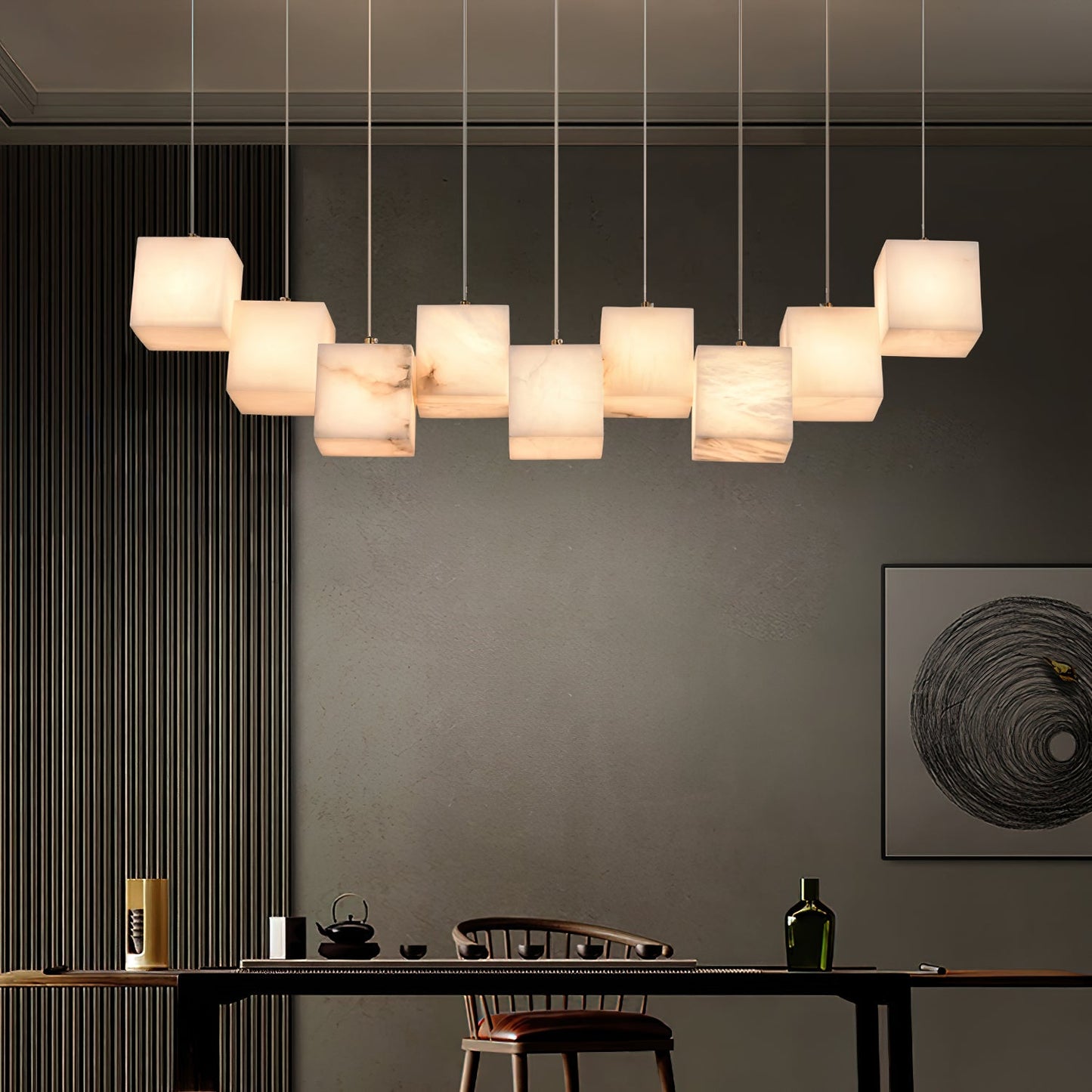 Alabaster Box Linear Chandelier, view 5