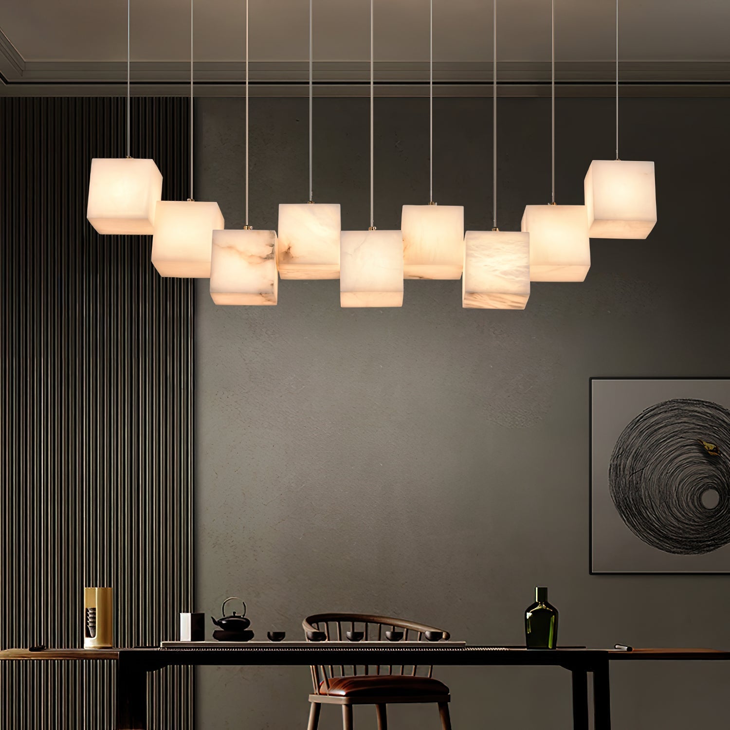 Alabaster Box Linear Chandelier, view 5