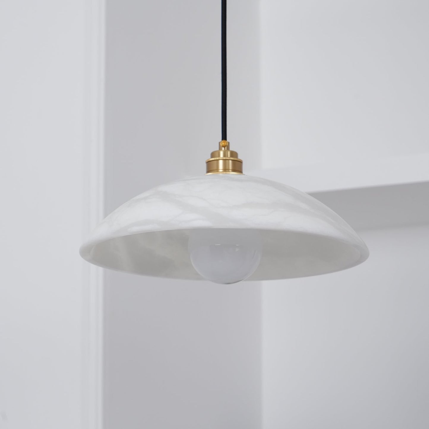 Alabaster Dome Pendant Light, view 14