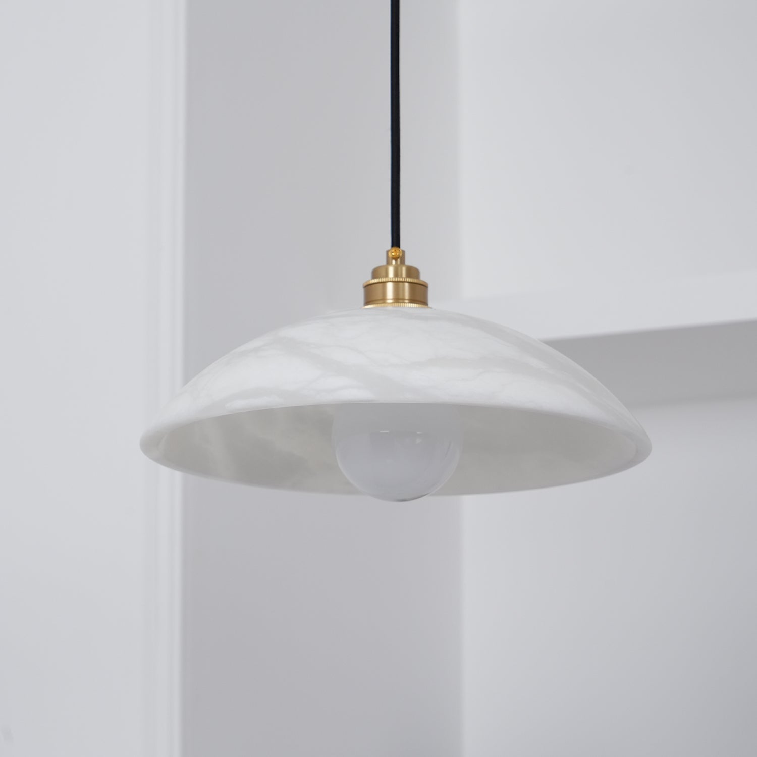 Alabaster Dome Pendant Light, view 14