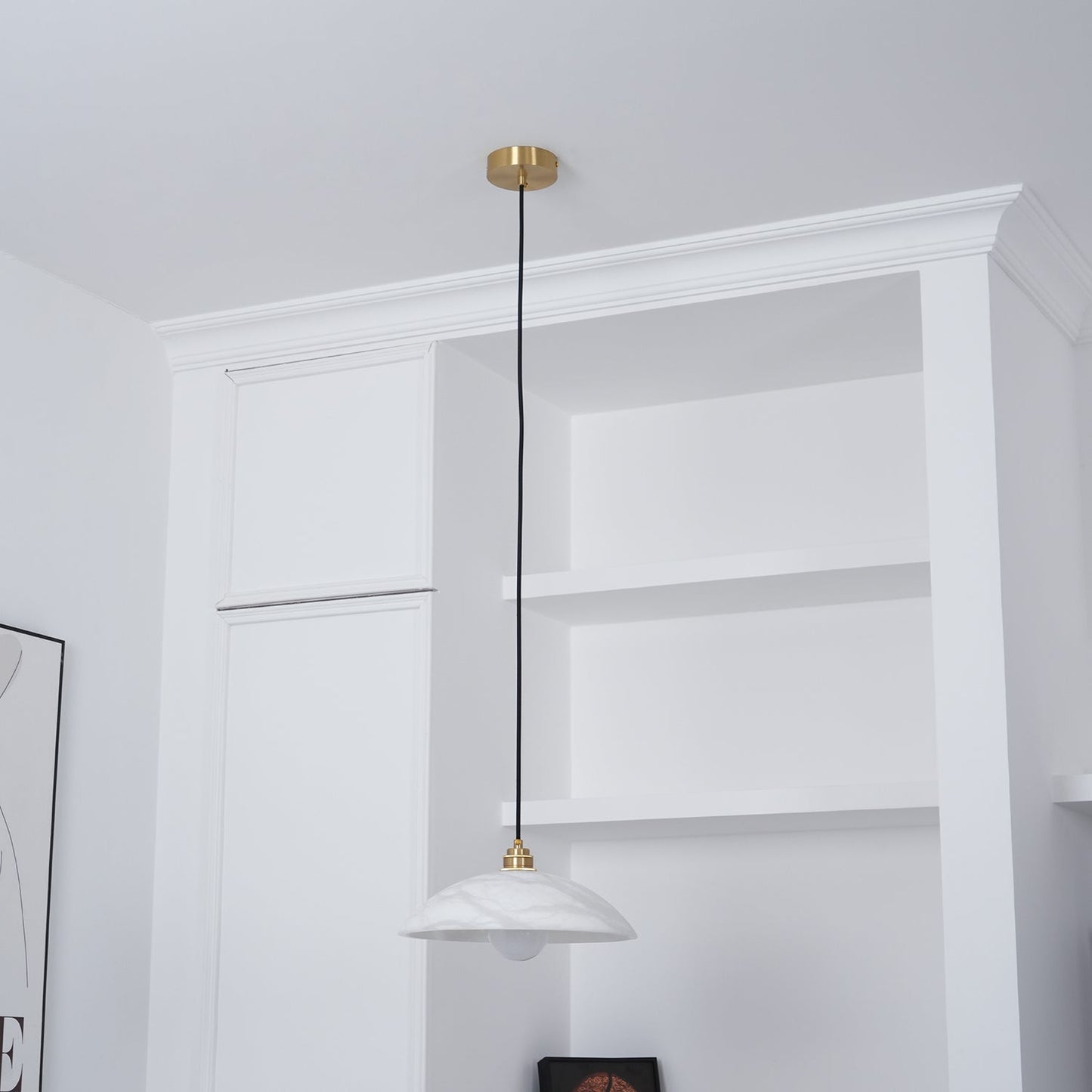 Alabaster Dome Pendant Light, view 9