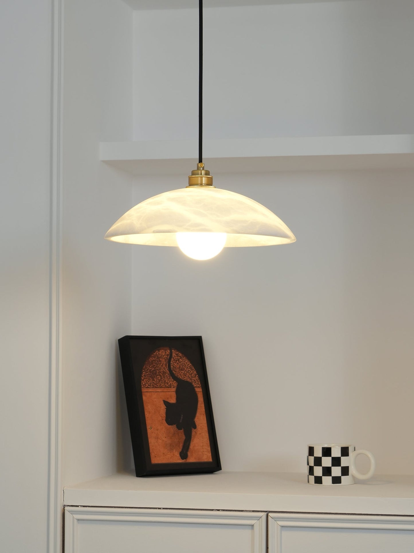 Alabaster Dome Pendant Light, view 12