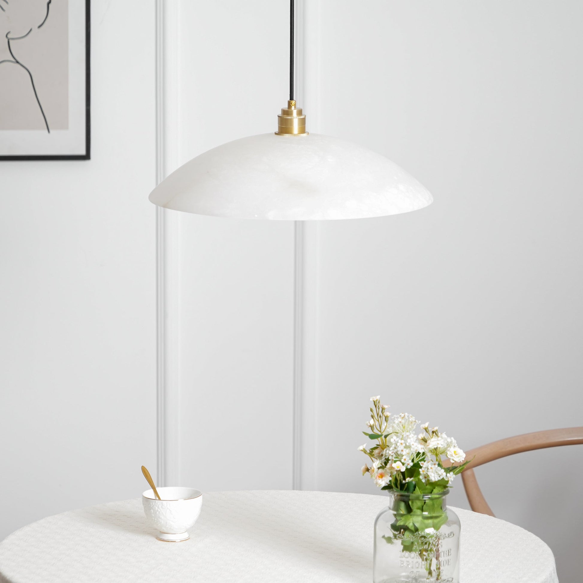 Alabaster Dome Pendant Light, view 4