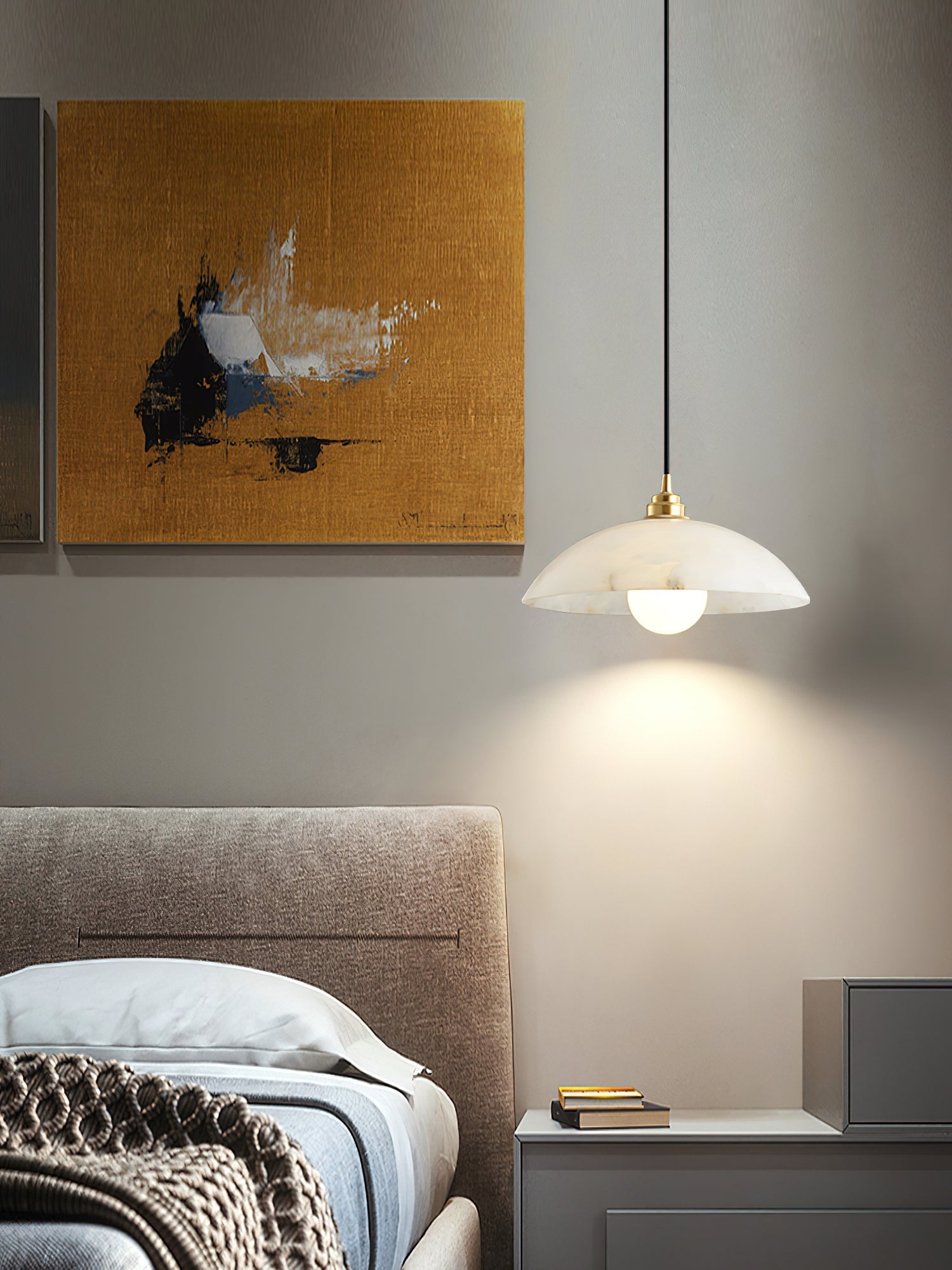 Alabaster Dome Pendant Light, view 22