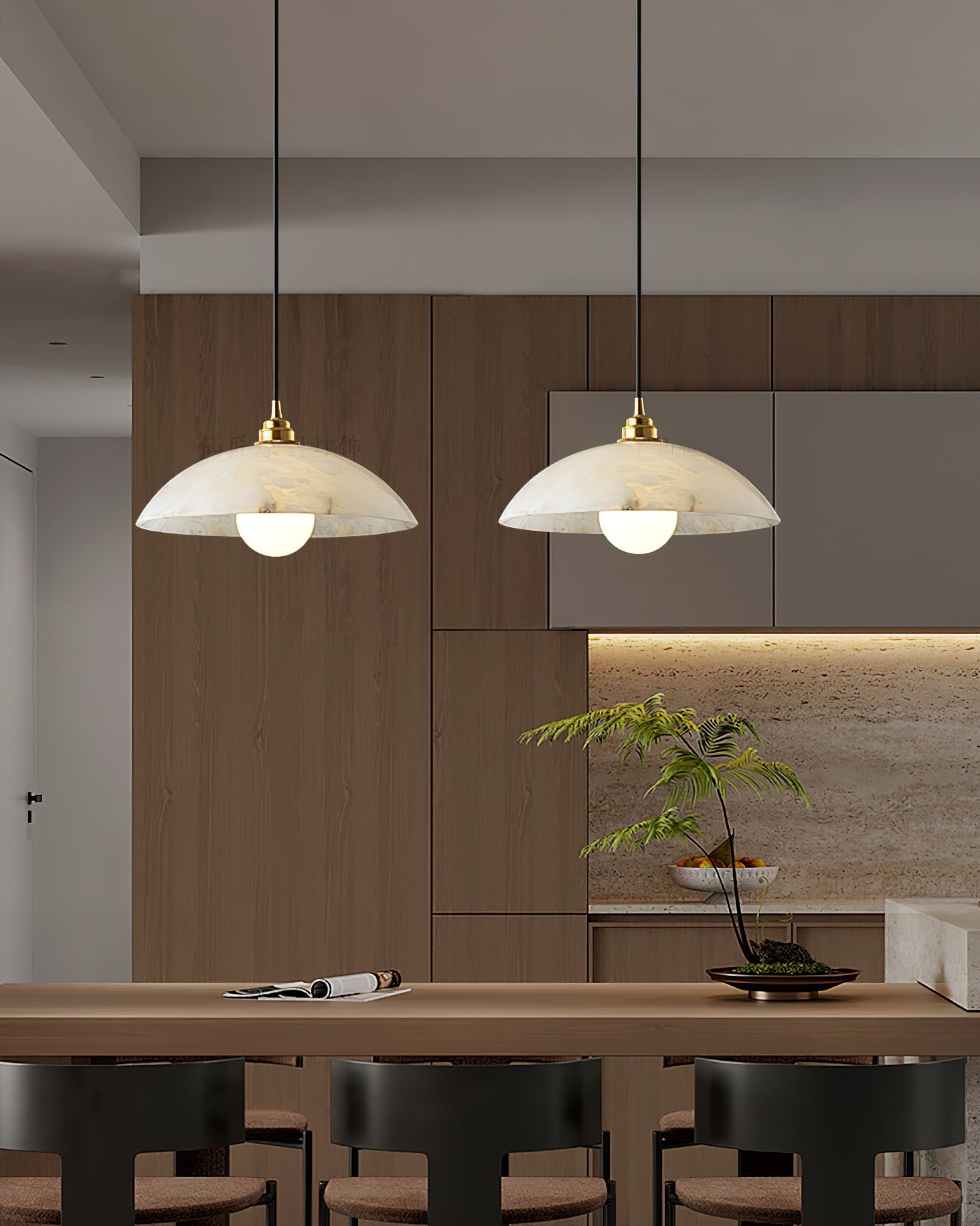 Alabaster Dome Pendant Light, view 24