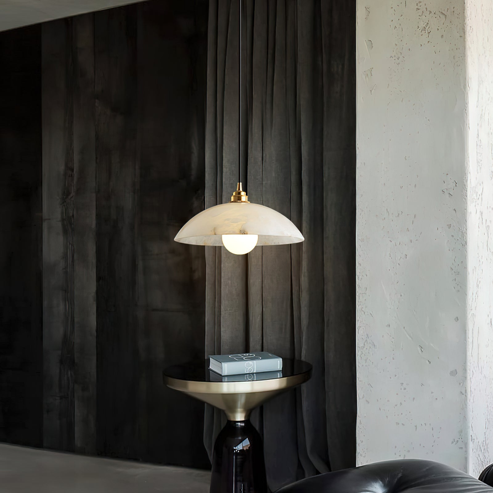 Alabaster Dome Pendant Light, view 15