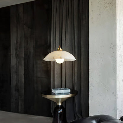Alabaster Dome Pendant Light, view 15