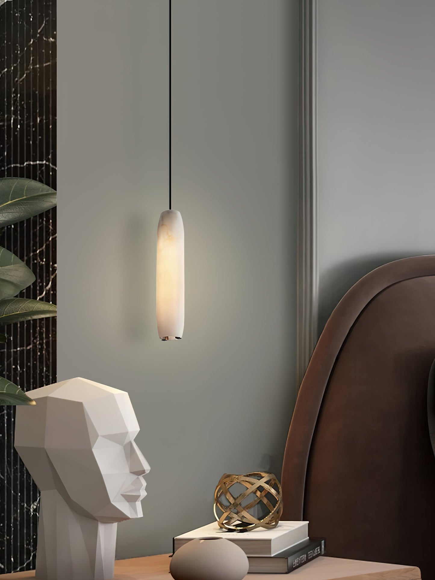 Alabaster Flute Pendant Light, view 11