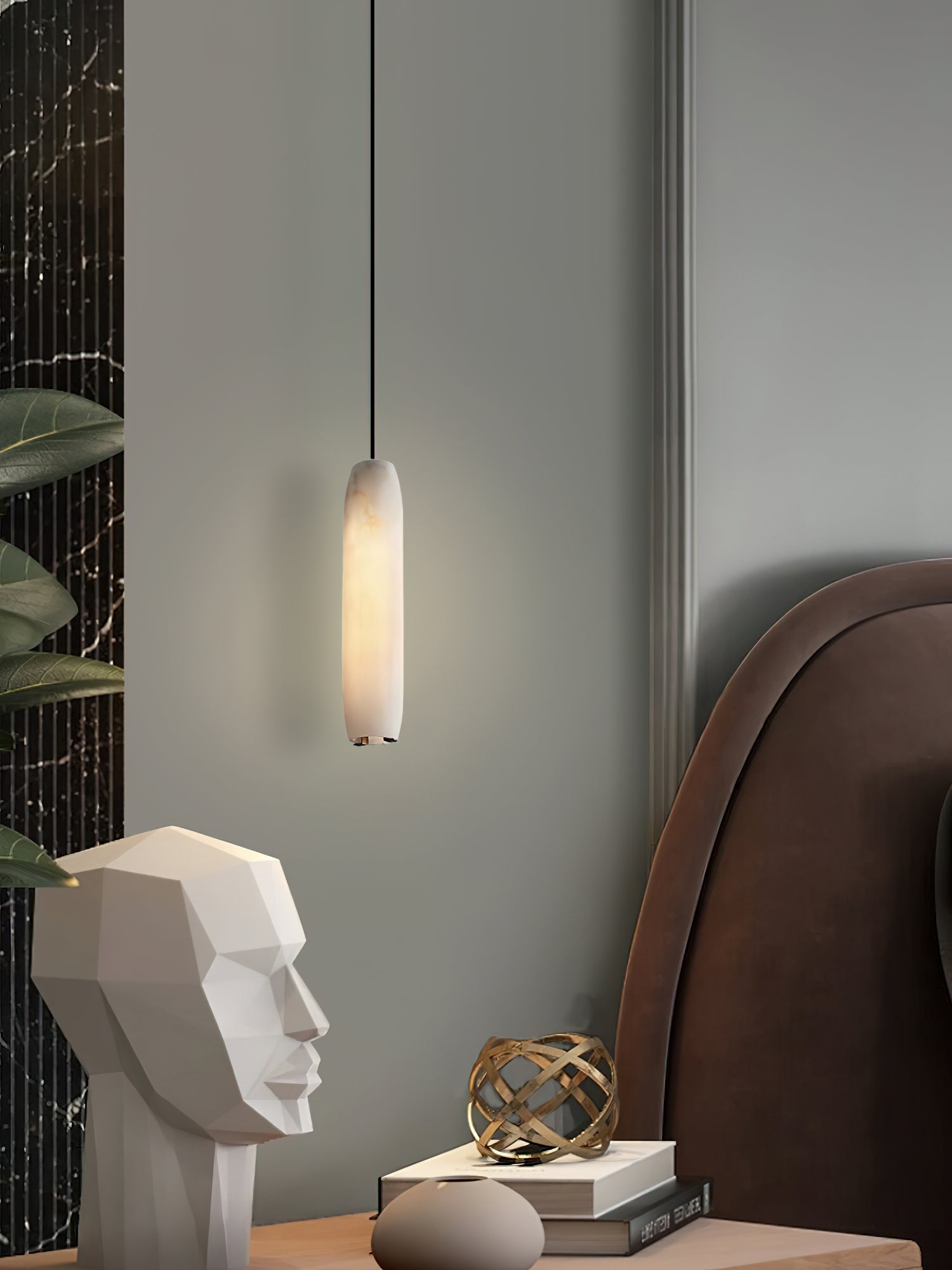 Alabaster Flute Pendant Light, view 11