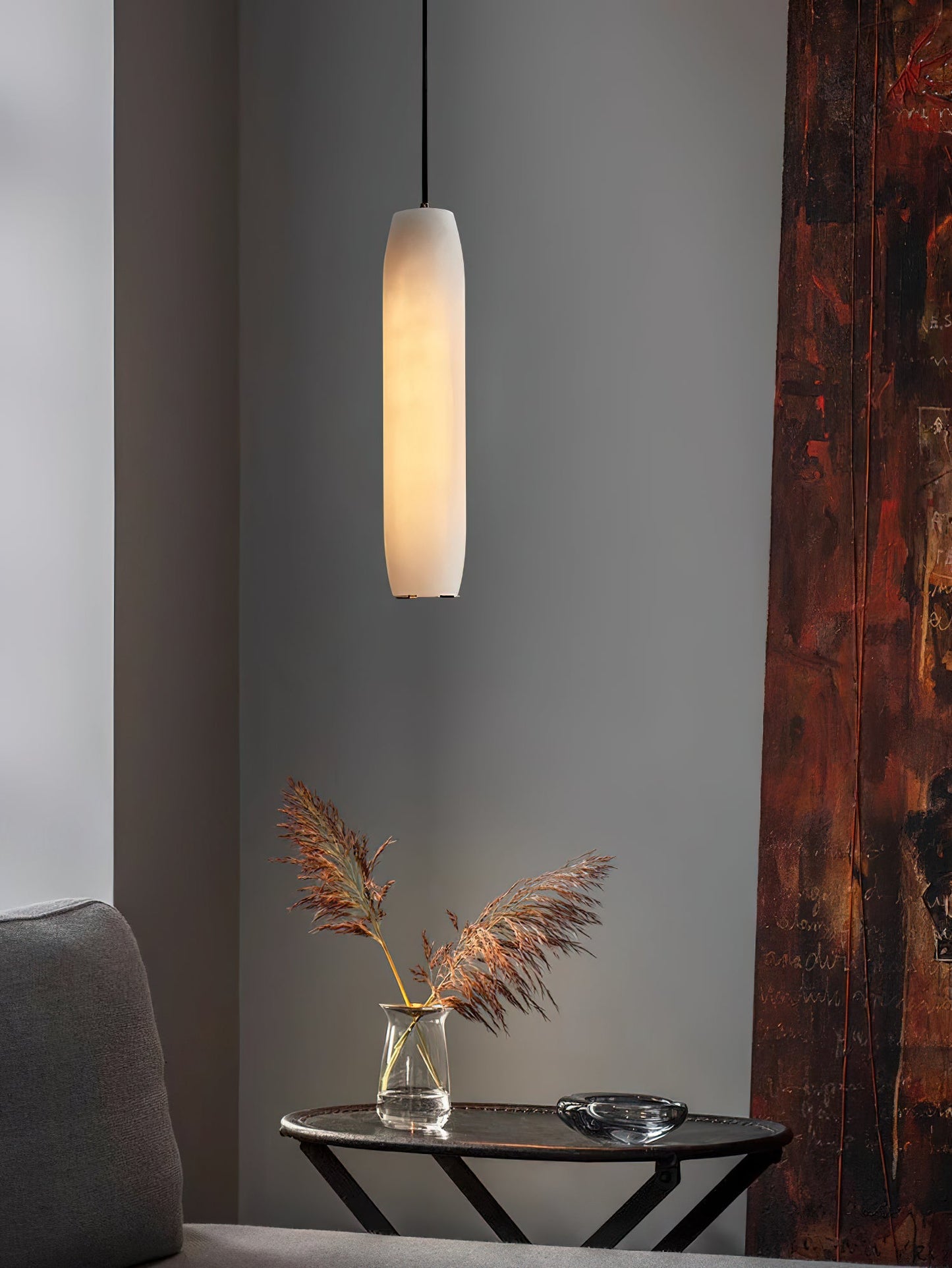 Alabaster Flute Pendant Light, view 12